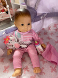 American Girl Bitty Baby Carriage w/Bitty Baby Doll, and bottle. New blanket also included