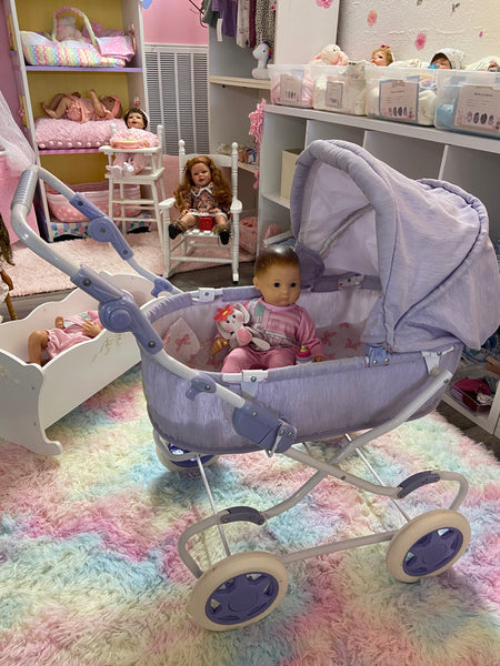 American Girl Bitty Baby Carriage w/Bitty Baby Doll, and bottle. New blanket also included
