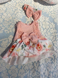Blush Floral 2pc Dress for 16” dolls.   VAL