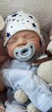 Jordan fair Skin Tone Full Silicone newborn  Boy 19-20in 6/7lbs open mouth tat 10 days