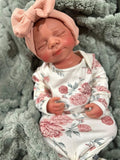 Victoria 19-20in reborn baby Full Silicone Girl Tan Skin Tone approx 7.3lbs newborn open mouth