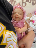 Faith: Micro Preemie 13” approx 2.5lbs. Full Body Silicone w/Open mouth
