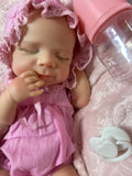 Faith: Micro Preemie 13” approx 2.5lbs. Full Body Silicone w/Open mouth