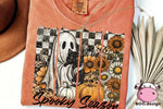 Checkered ghost cat DTF PREORDER CLOSES 8/31 ships approx 9/15
