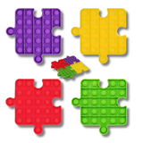 Rainbow Puzzle Pop It Fidget Kids Toys- Assorted